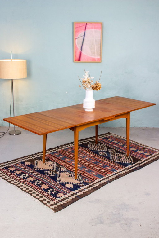 Vintage teak dining table, extendable, mid-century modern, 1960s