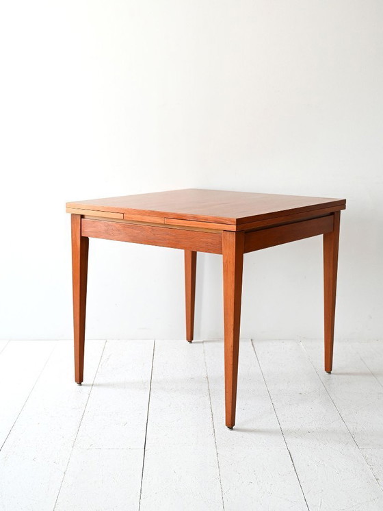 Image 1 of Mesa de comedor escandinava cuadrada de teca de los años 60