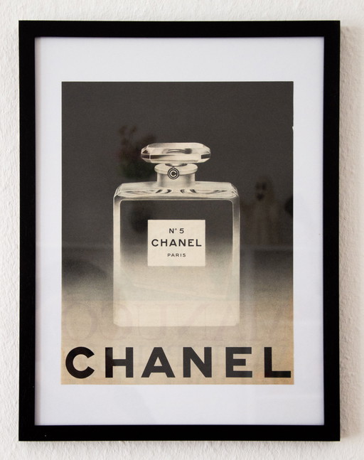 Originele Vintage Chanel No. 5 Reclameposter 1964 / Ingelijst / 31x23.5cm / Zeer Goede Staat / Geen Herdruk
