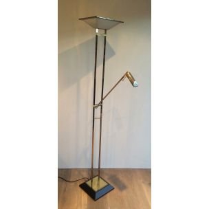 Vintage Franse koperen vloerlamp, 1970