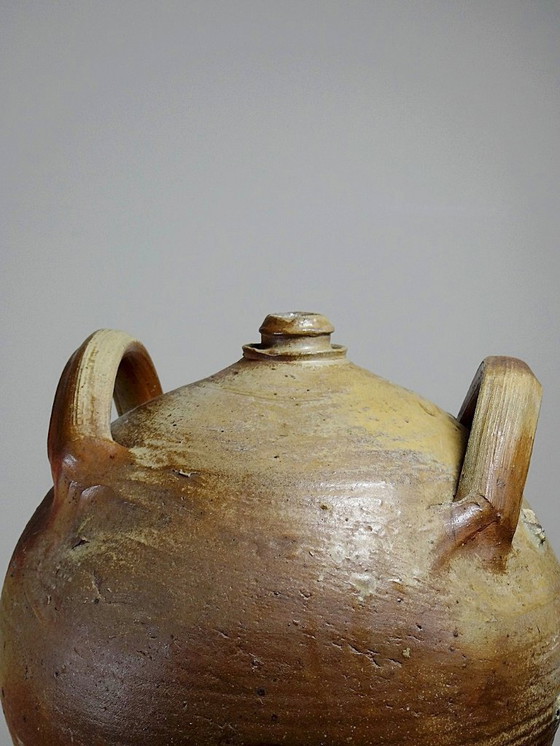 Image 1 of Jarre en grès XXL ancienne XIXe artisanat français Puisaye
