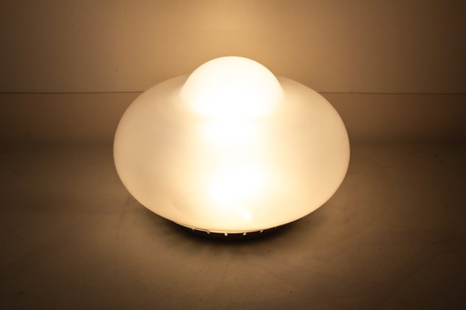Opaline Murano glass mushroom table lamp, Italy 1970s