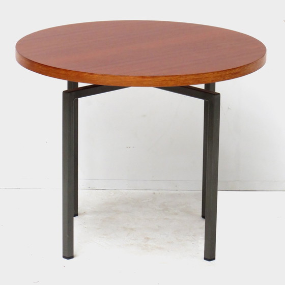 Image 1 of Table d'appoint ronde vintage Mid Century Table basse en teck, années 1960
