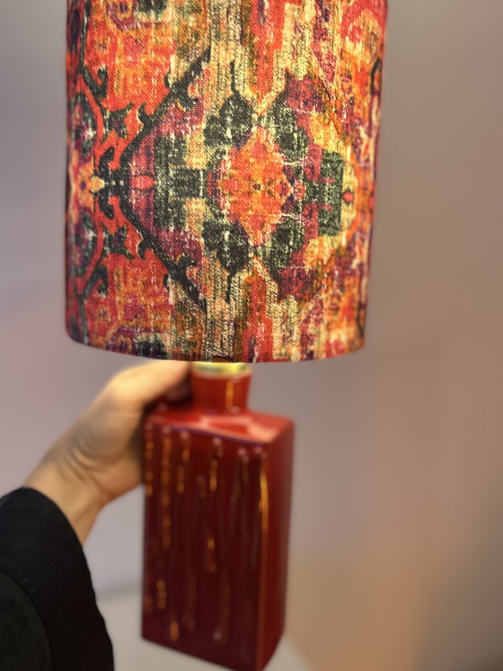 Image 1 of Moderne draadloze tafellamp - gemaakt van een vaas uit de jaren 70 - West-Duits aardewerk