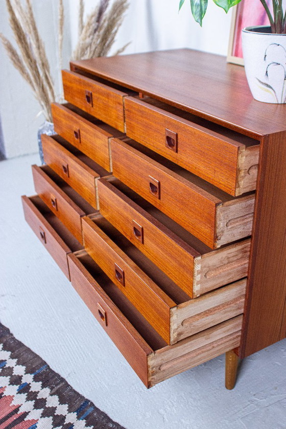 Cassettiera e credenza Erik Brouer, design danese, in teak, stile vintage metà secolo. – Cassettiere, Wood (photo 4 of 12)