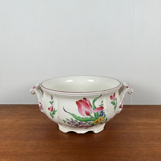 Plat de service/soupière avec anse KG Lunéville, 1950, modèle Réverbère