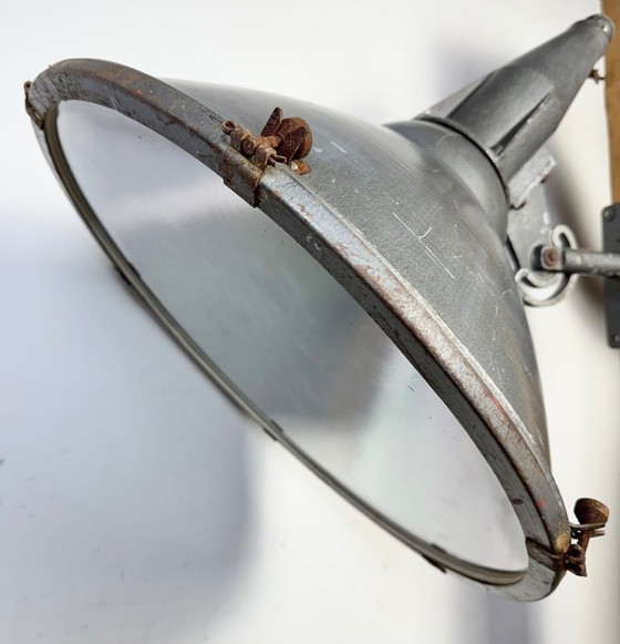 Image 1 of Large Vintage Industrial Aluminium Factory Wall Spotlight, 1970s