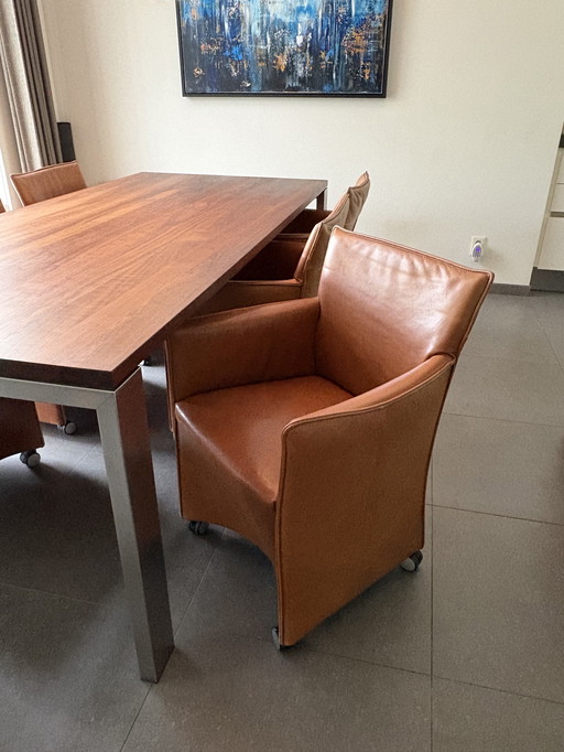 6x Design On Stock leather dining chairs