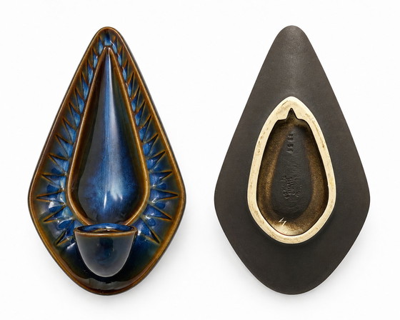 Image 1 of Søholm 3351 Large Wall Sconces - Einar Johansen - Danish Studio Pottery 1960s