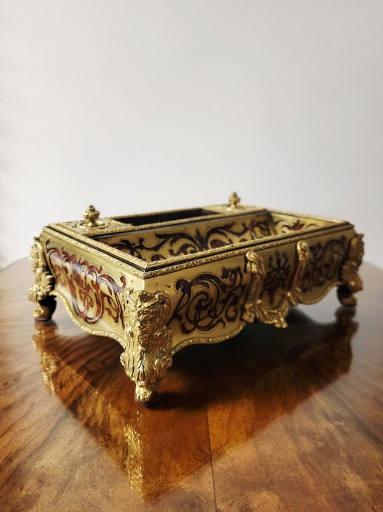 Franse Napoleon III Boulle Marquetry Inktstel (Encrier) – Ca. 1860–1880 – Decoratieve objecten, Copper (photo 9 of 10)