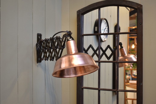 Vintage Scherenlampe Wandlampe Kupfer