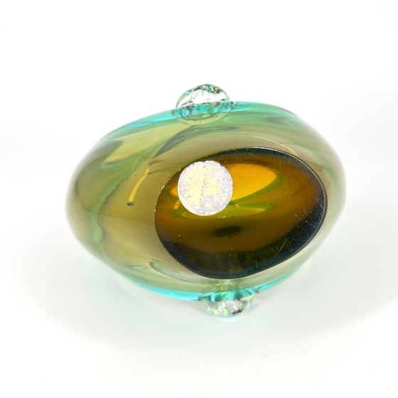 Scultura in Vetro Murano Sommerso – Vintage Anni '60/'70 – Verde Turchese Ambra – Vasi, Glass (photo 6 of 11)