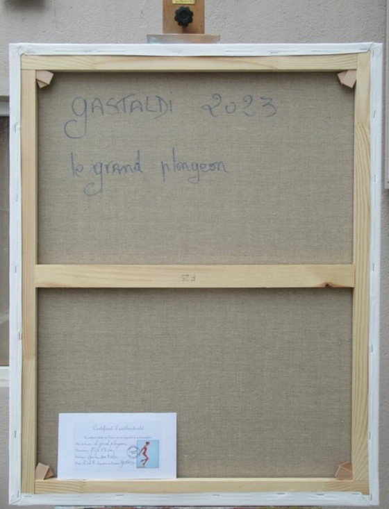 Image 1 of Der große Tauchgang - Öl auf Leinwand 81 x 65 cm