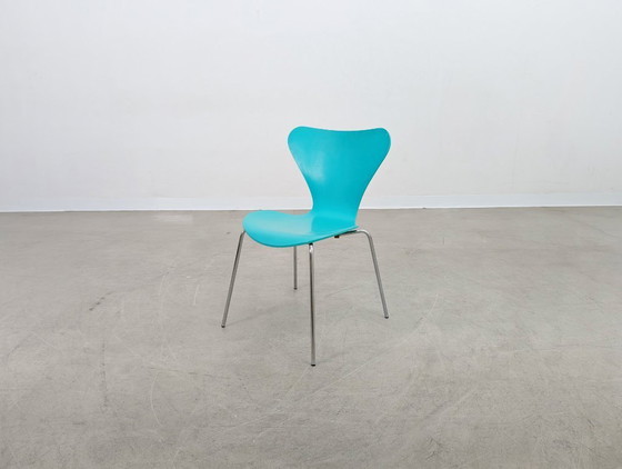 Image 1 of Sedia Fritz Hansen Serie 7 Turchese 3107 Sedia Arne Jacobsen