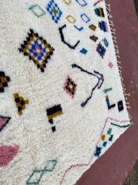 Beni Ouarain rug 300x200 cm – Cream wool with symbolic patterns – Rugs & carpets, Cotton (photo 9 of 13)