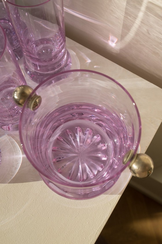 Image 1 of Set da cocktail vintage italiano in lilla con secchiello per il ghiaccio