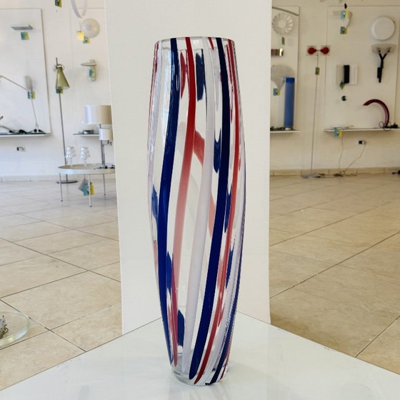 Vintage Murano vaas uit de jaren 80, veelkleurig, Italiaans design, Venetië, 55 cm – Plantenbak, Murano Glass (photo 4 of 8)