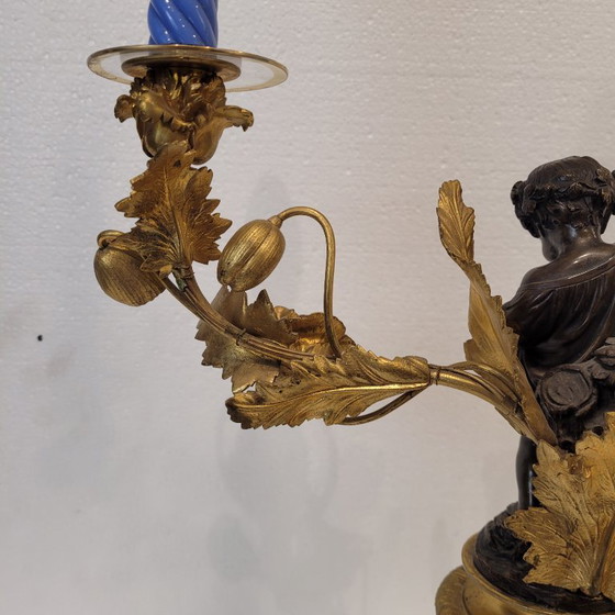 Image 1 of Candelabro / Lampada, ormolú e porcellana, Victor Paillard, Napoleone III, 1870 - Francia