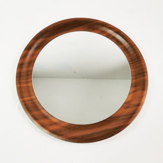Image 1 of Specchio da parete rotondo in teak, stile metà secolo, Danimarca, anni '60