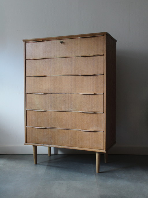 Cómoda danesa vintage en roble de Ejsing, Tallboy