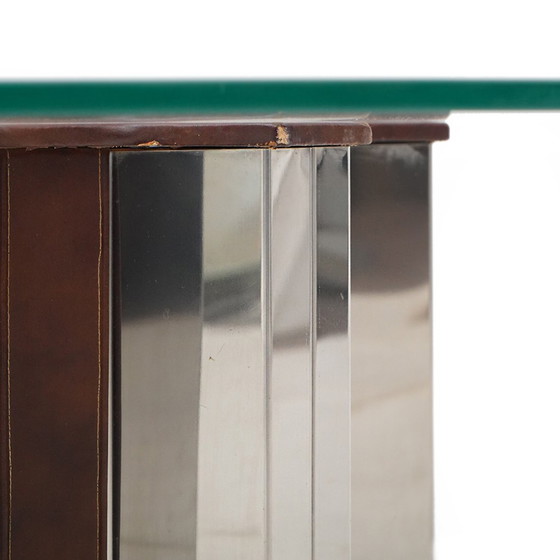 Image 1 of Mesa de centro de acero y vidrio, años 70