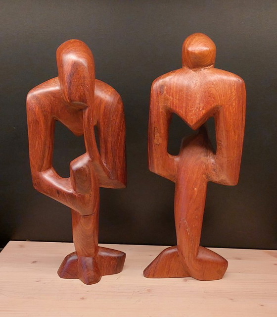 Image 1 of Statua di legno d'epoca "IL PENSIERO