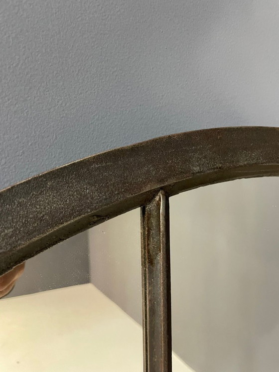 Image 1 of Industrial Iron Mirror with Patina, Czechoslovakia, 1960s