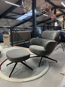 Pode BiBo Fauteuil Met Poef Neron Sesame Leer