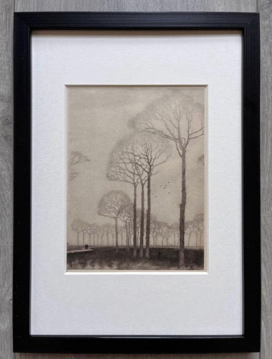 Jan Mankes 1889-1920 / Heliogravure Bomenrij 1927 – Litho's & Zeefdrukken, Paper (photo 3 of 7)