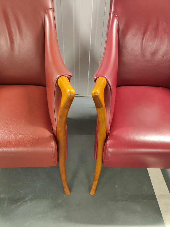 Image 1 of Deux cuir rouge Giorgetti Progetti 64240 Highback