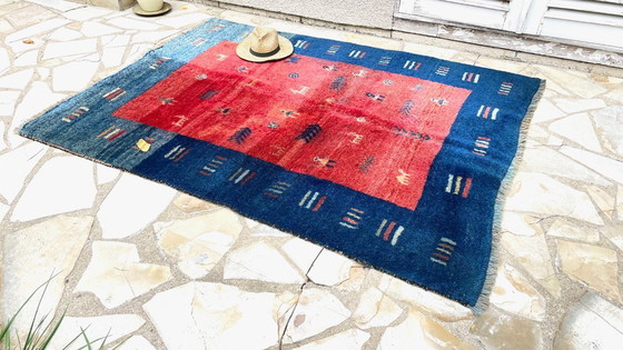 Image 1 of Alfombra Gabbeh 100% Lana Años 80-90 - 144×195 cm