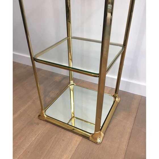 Image 1 of Vintage gold-plated Hollywood Regency 3-tier shelf, 1970