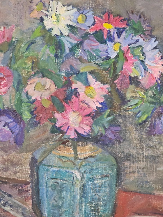 Image 1 of Hermine B. Nijhoff – Blumenstillleben – Öl auf Leinwand – 1949