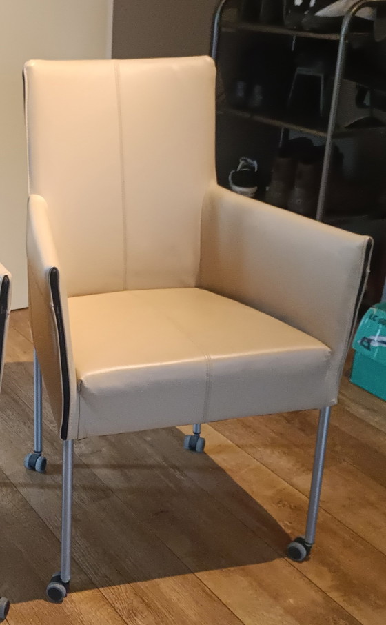 2x Modern Design Stoelen, Hans Daalder – Bert Plantagie, Eetkamerstoelen, Leather (photo 5 of 5)