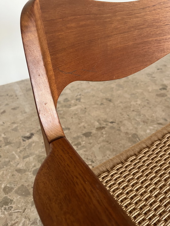 Image 1 of 5x Original "Niels Otto Møller Model 55" Armchair Teak Paper Cord J.L. Møllers!!