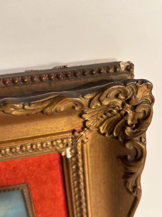 Pair of 20th Century Classical Oil Miniatures on Cardboard, Paintings & Drawings (photo 8 of 10)