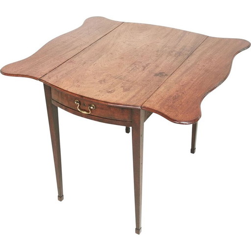 Mid-century mahogany royal crown stamped Pembroke table