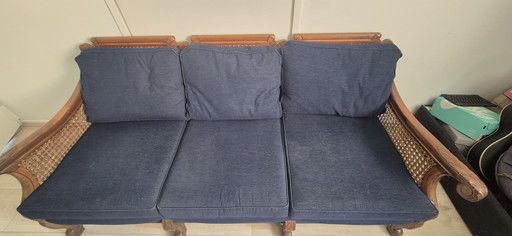 Bergere Mahogany 1920 set with sofa and armchair in sublime shape!!