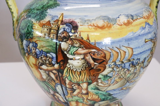 Image 1 of Ceramic Vase with Classical Decoration, Florence Italy 1980s