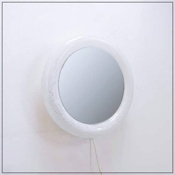 Image 1 of Vintage illuminated mirror in bubble-effect glass from Limburg – 1970s