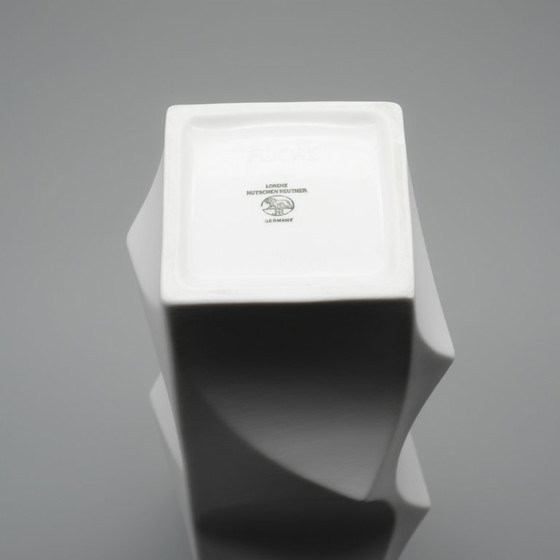 Image 1 of HUTSCHENREUTHER Biskuitporzellan-Vase „Archais“ Heinrich Fuchs Op Art Retro H 28cm