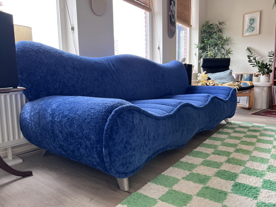 Image 1 of Originele Vintage Bretz "Sharky" Bank – Koningsblauw Velours⁠
