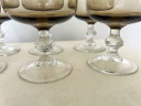 8x Vintage Smoked Glass Wine Glasses 70s Crystal