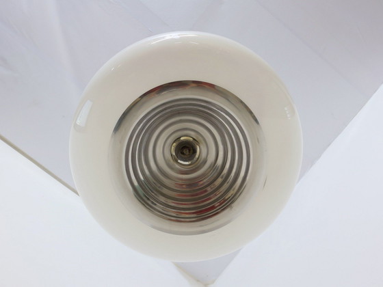 Image 1 of Lampada a sospensione vintage in vetro bianco e nero, Flos 1965