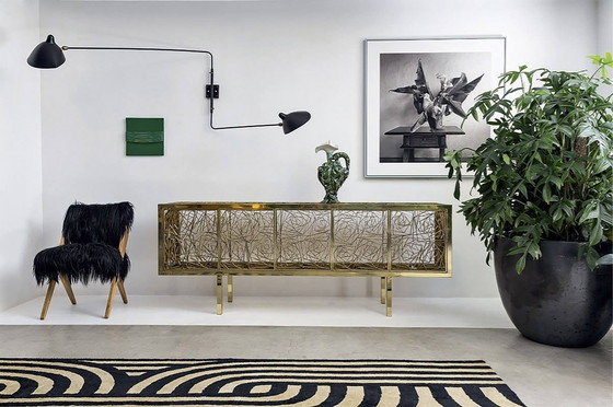 Image 1 of Serge Mouille Lampada da parete a 2 bracci dritti orientabili