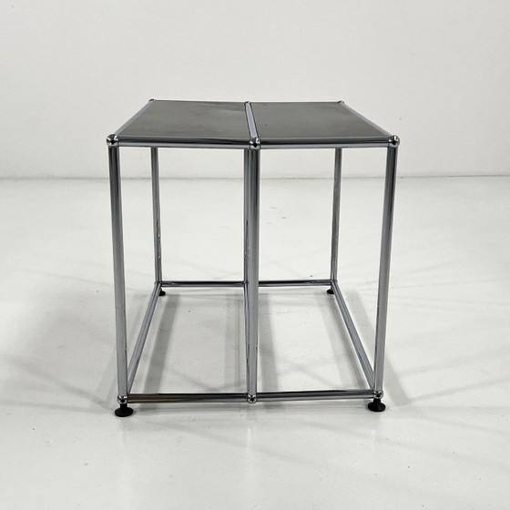 Image 1 of Console basse/table d'appoint noire par F. Haller & P. ​​Schärer pour USM Haller, années 1980