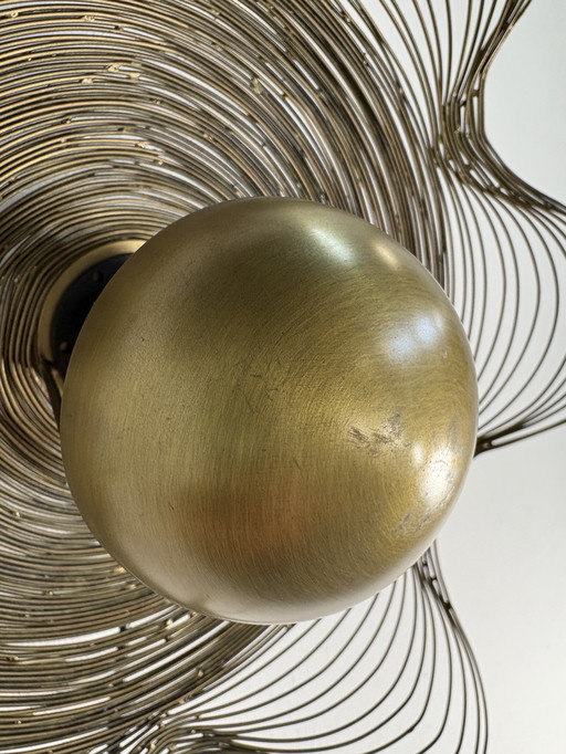 Vintage messing wandlamp bloempot