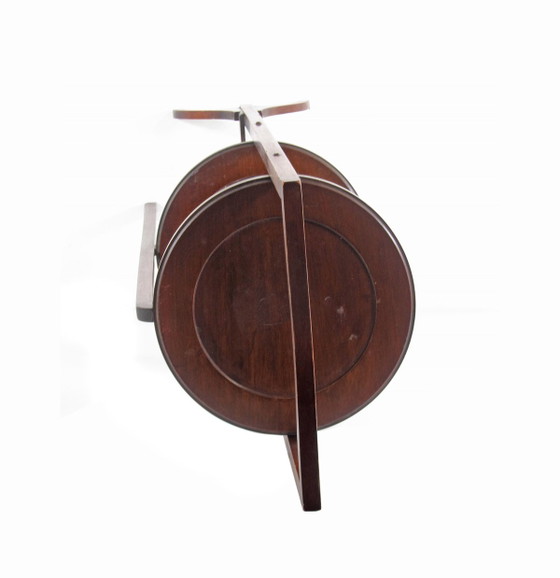 Mahogany Vintage Jugendstil Antique High Tea Cake Stand 19th Century, Storage cabinet, Wood, Brown, Art Deco (photo 6 of 12)