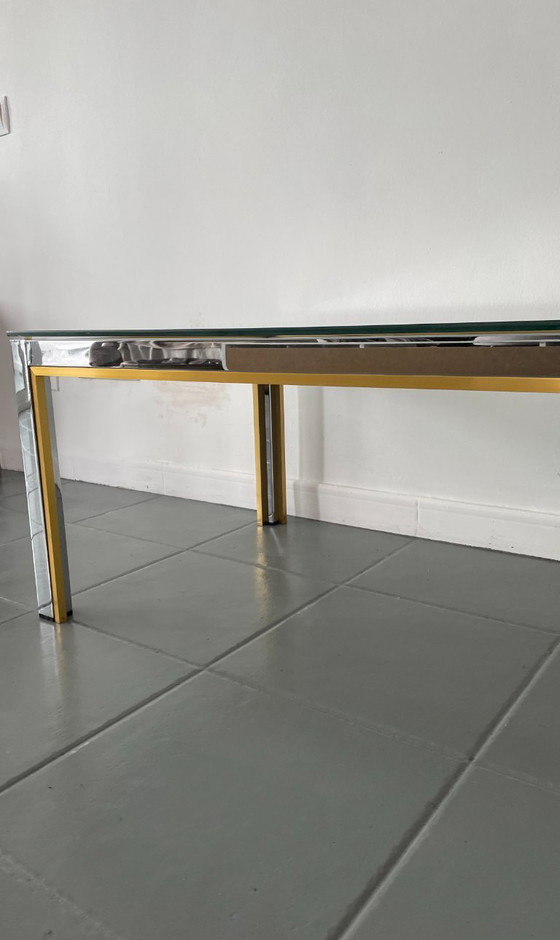 Image 1 of Romeo Rega coffee table in chrome and gold, Italy, 1970s