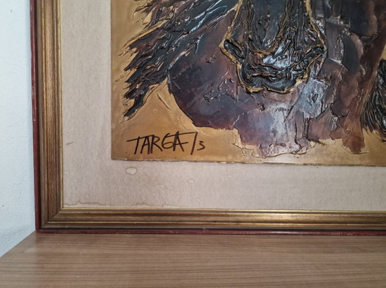Image 1 of Vintage horse portrait signed TARGA